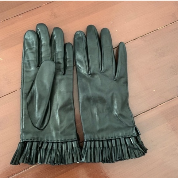 kate spade black leather gloves nwot - Picture 1 of 3